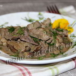 Рецепт Куриной печени в горчичном соусе, диета Дюкана