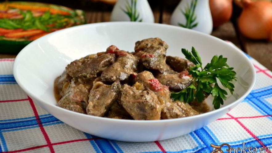 Рецепт куриной печени в кефирно-горчичном соусе