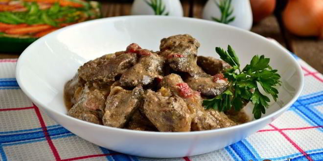 Рецепт куриной печени в кефирно-горчичном соусе