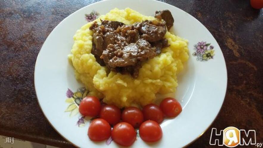 Рецепт куриной печени в соусе терияки с имбирным пюре