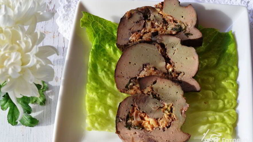 Рецепт печени фаршированной праздничной