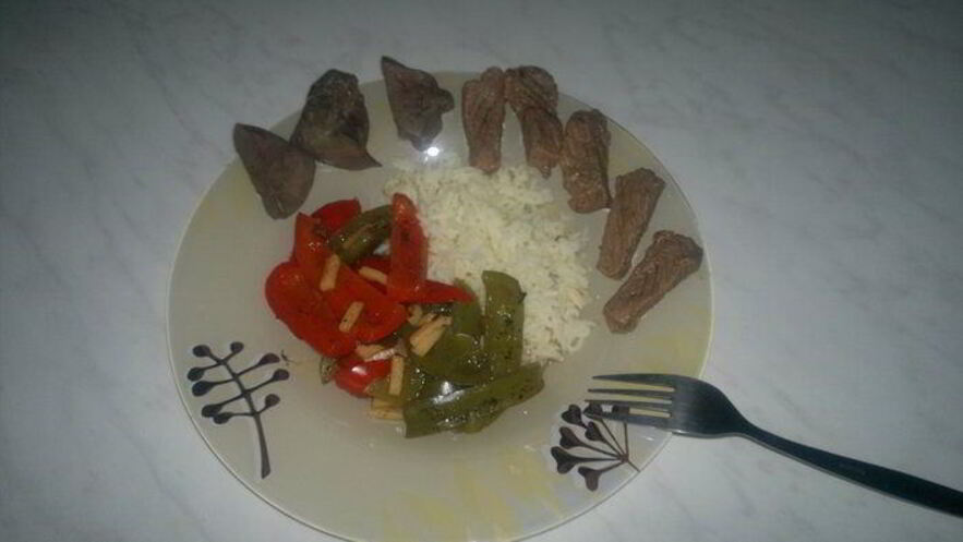 Рецепт печени индейки с филе говядины и рисом басмати