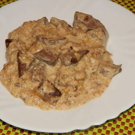 Рецепт Печени со сметаной