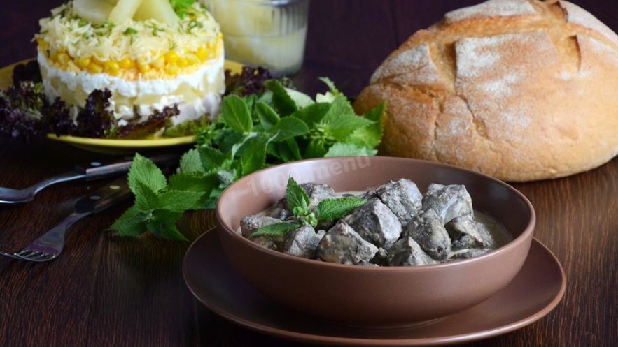 Рецепт печени в сливочном соусе