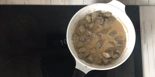 Рецепт печени в сливочном соусе