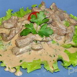 Рецепт Печени в соево-сметанном соусе