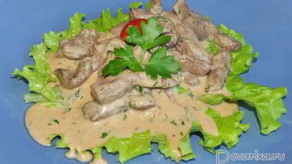 Рецепт Печени в соево-сметанном соусе