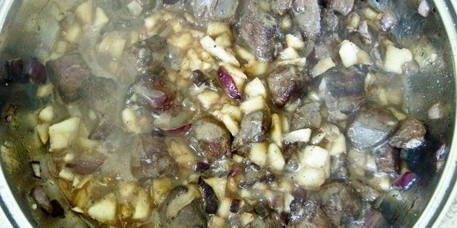 Рецепт печени в яблоке