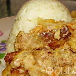 Рецепт Свиной печени в сметане