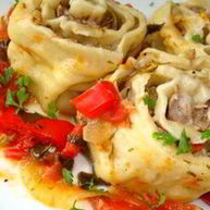 Рецепт Ленивых пельменей Розочки с мясом