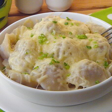 Рецепт Пельменей с сыром в духовке