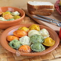 Рецепт Пельменей цветных