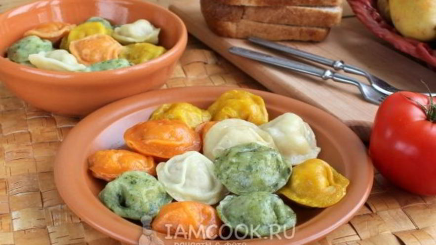 Рецепт пельменей цветных