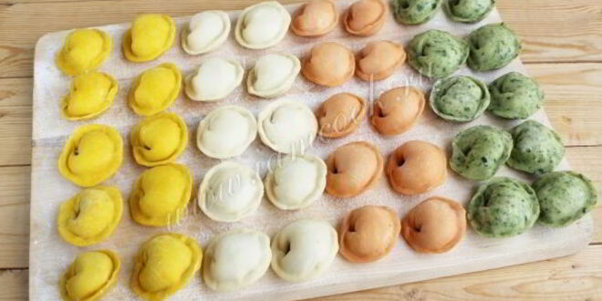 Рецепт пельменей цветных