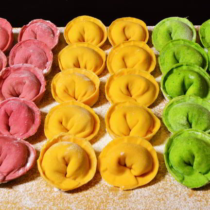 Рецепт Цветных пельменей