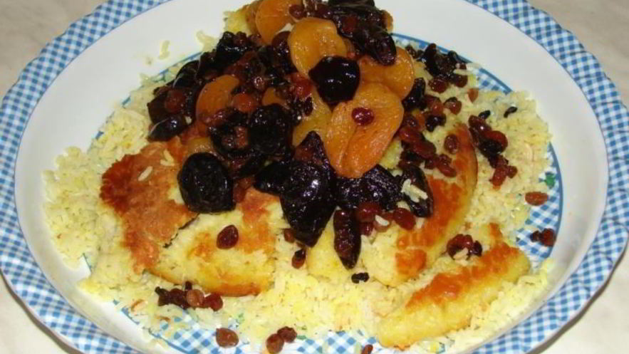 Рецепт азербайджанского сладкого плова с изюмом и сухофруктами