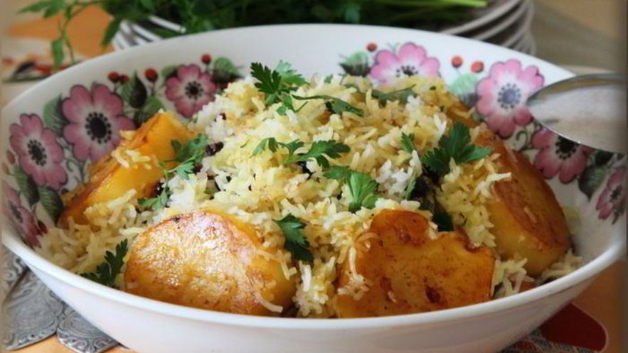 Рецепт персидского сладкого плова с картофелем