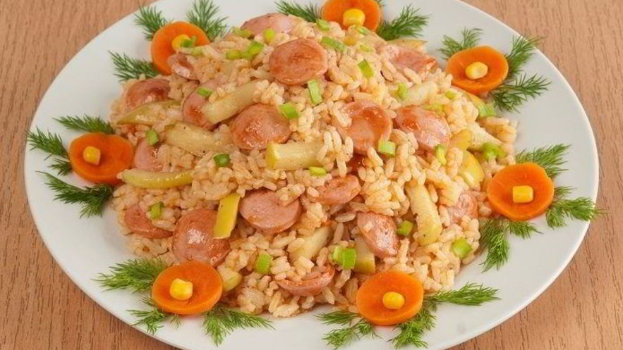 Рецепт плова с сосисками