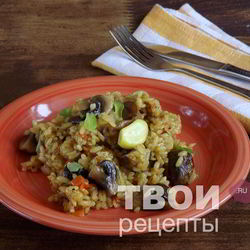 Рецепт Постного плова с грибами