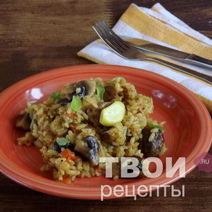 Рецепт Постного плова с грибами