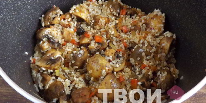 Рецепт постного плова с грибами