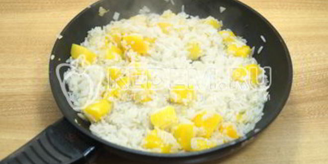 Рецепт постного плова с тыквой и фасолью