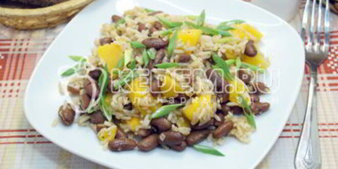 Рецепт постного плова с тыквой и фасолью