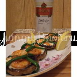 Рецепт Креветок в шляпе со сливочным сыром