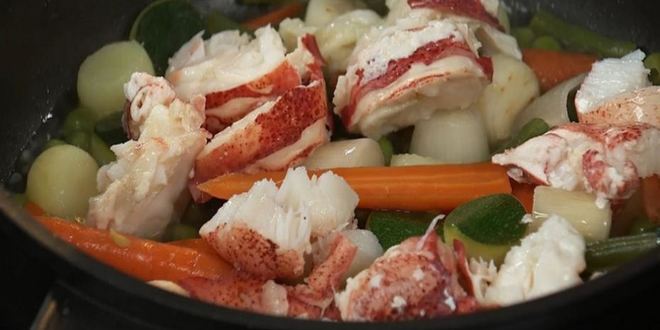 Рецепт омара в овощном рагу