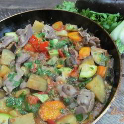 Рецепт Овощного рагу с куриными желудками