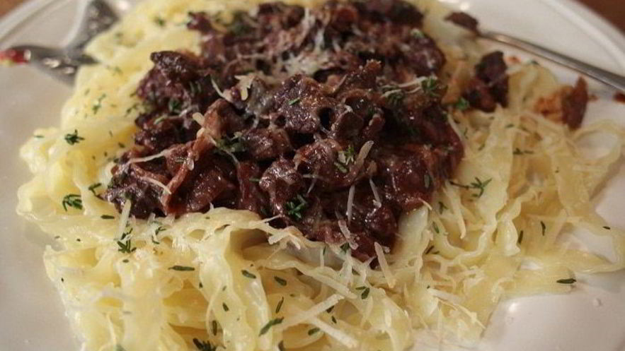 Рецепт пасты с рагу из дичи