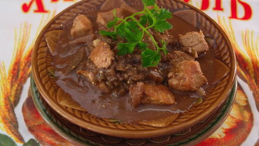 Рецепт рагу из баклажан с мясом