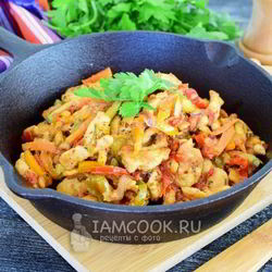 Рецепт Рагу из кабачков с курицей
