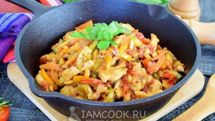 Рецепт рагу из кабачков с курицей