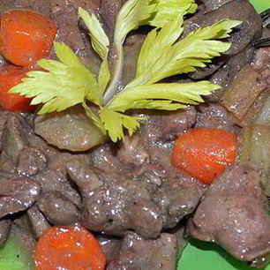 Рецепт Рагу из куриных сердечек и печени
