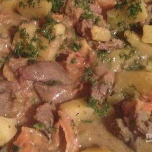 Рецепт Рагу из оленины с помидорами и кабачками