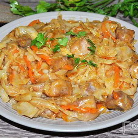 Рецепт Рагу из свинины с тушеной капустой