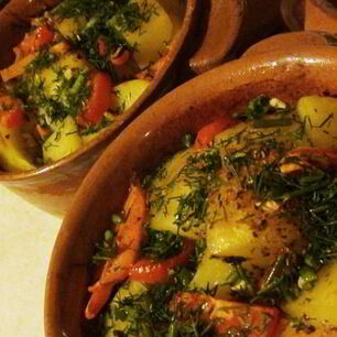 Рецепт Рагу с курицей и овощами в горшочке