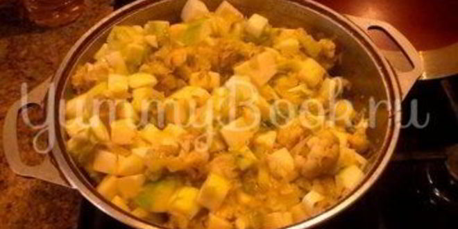 Рецепт зеленого рагу в сливочном соусе