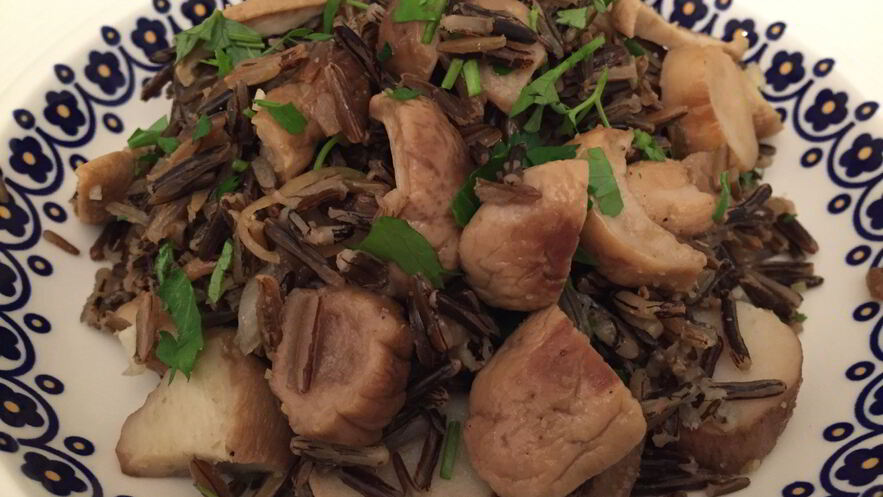 Рецепт диетического ризотто из дикого риса с белыми грибами