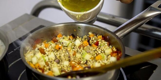 Рецепт ризотто из перловки с овощами