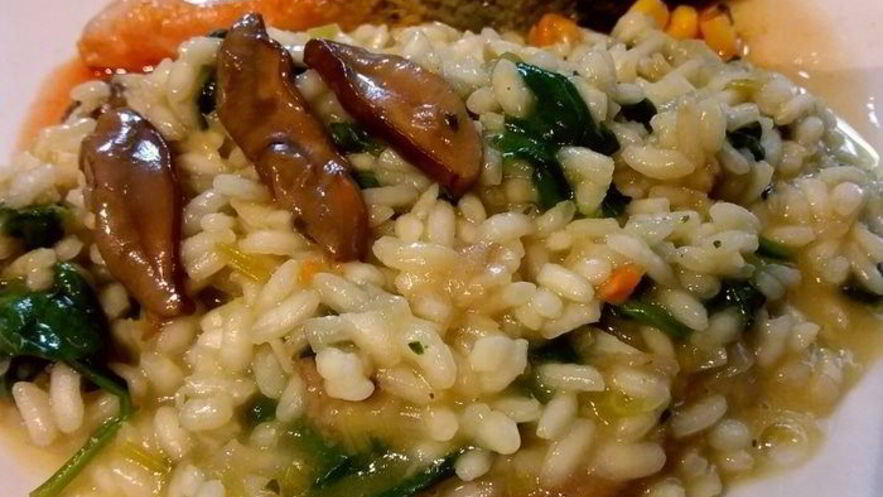 Рецепт ризотто с белыми грибами и шпинатом