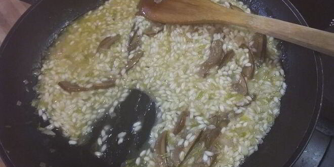 Рецепт ризотто с белыми грибами и шпинатом