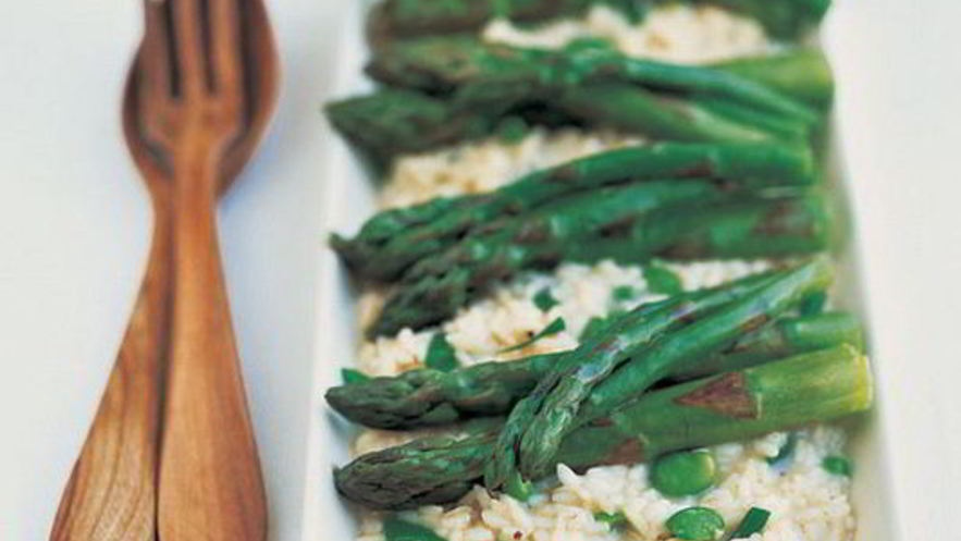 Рецепт ризотто с бобами и спаржей