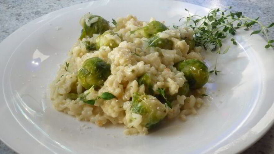 Рецепт ризотто с брюссельской капустой и белым вином