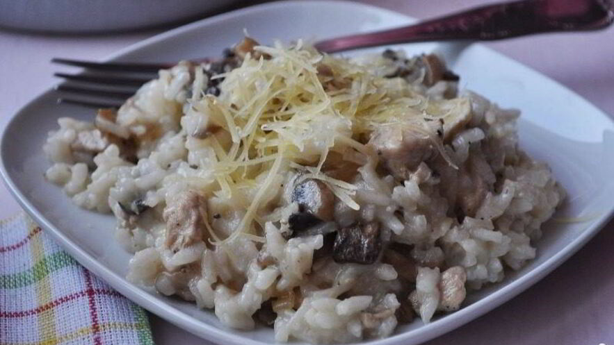 Рецепт ризотто с грибами и курицей