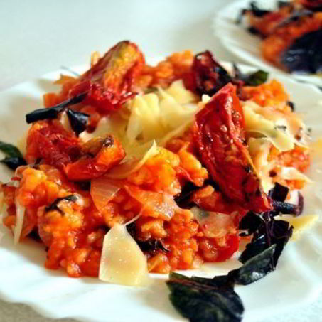 Рецепт Ризотто с копченым беконом и томатами