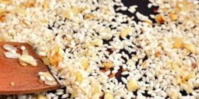 Рецепт ризотто с креветками и горошком