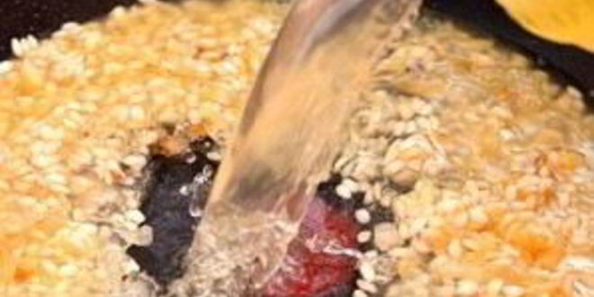 Рецепт ризотто с креветками и горошком