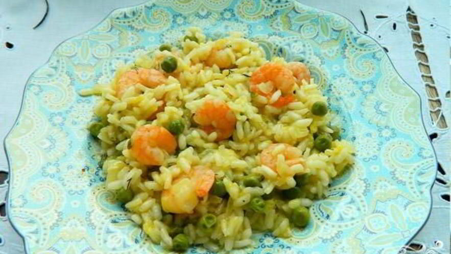 Рецепт ризотто с креветками и сливками